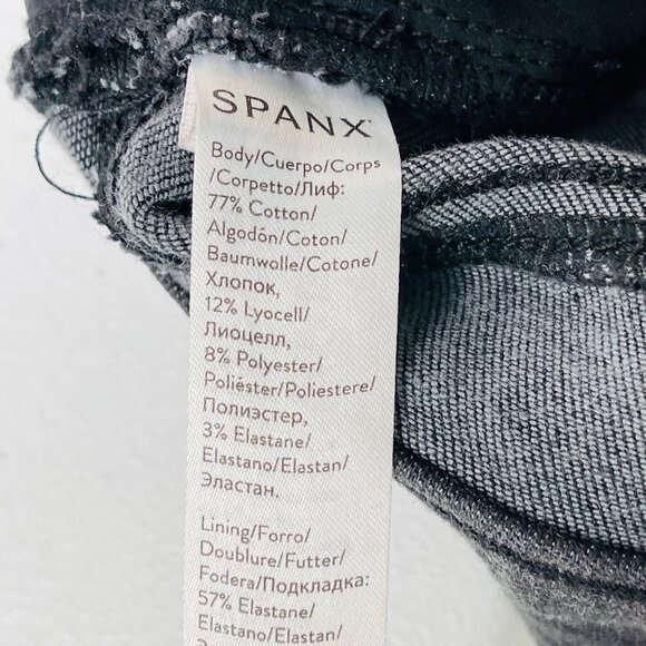 Spanx Vintage Distressed Ankle‎ Skinny Jeans Womens XS Black Charcoal Slimming - Picture 5 of 11